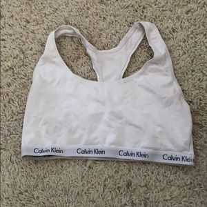 White Calvin Klein sports bra